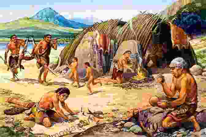 A Depiction Of A Stone Age Family, Highlighting The Importance Of Community And Cooperation Stone Age Tales: The Great Cave