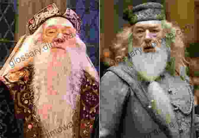 Albus Dumbledore, The Enigmatic Wizard From The Harry Potter Series, Portrayed By Richard Harris (left) And Michael Gambon (right). Harry Potter: Cinematic Guide: Albus Dumbledore