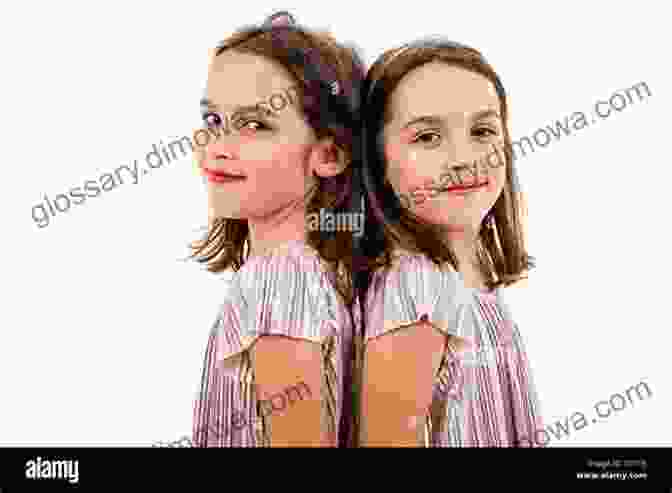 Two Identical Twin Girls, Side By Side, Looking Away From The Camera, With A Forest And Mountains In The Background A Tail Of Two Twins: A Motivational Children S About Two Twin Cats Who Embrace Their Unique Nature